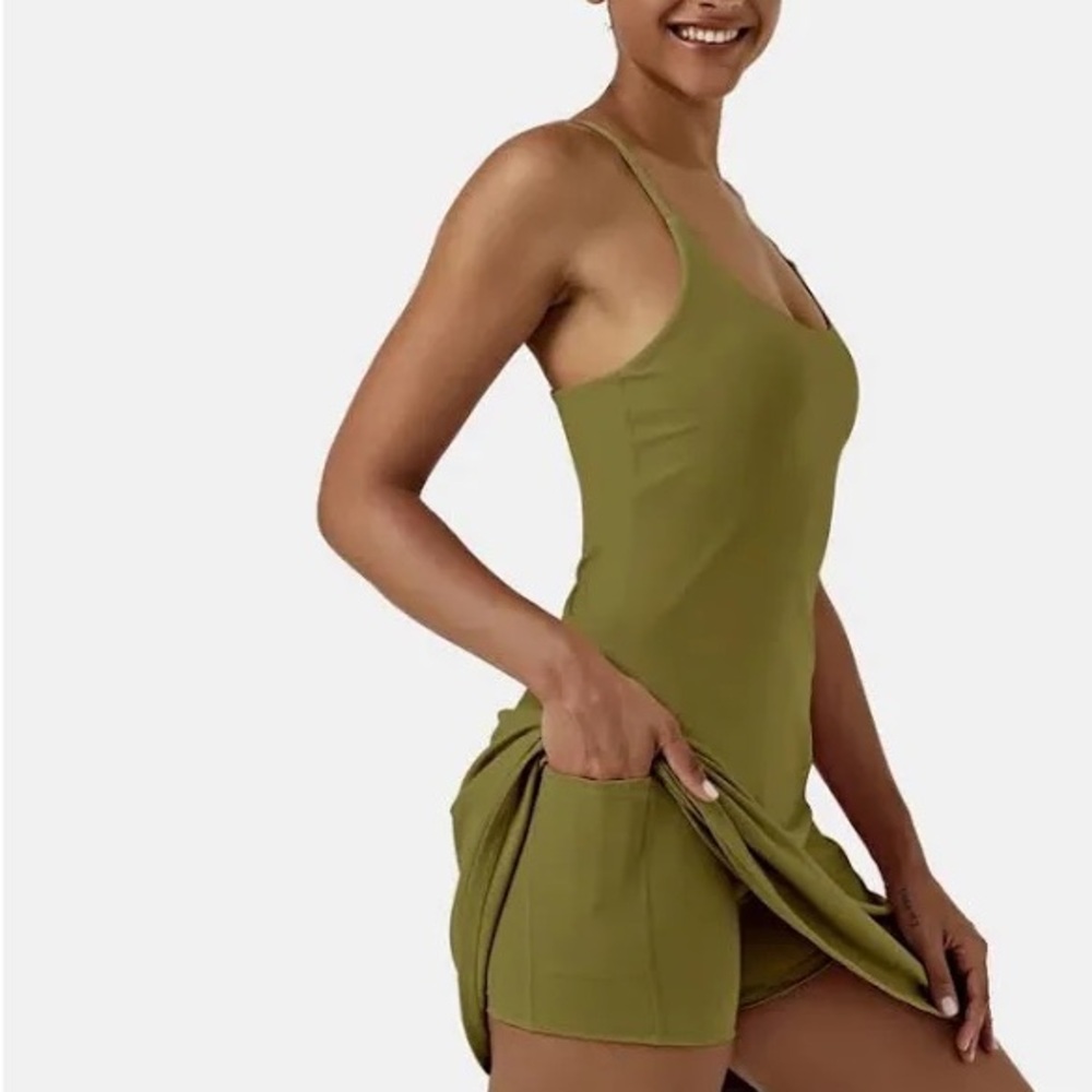 HALARA Olive Green Dress